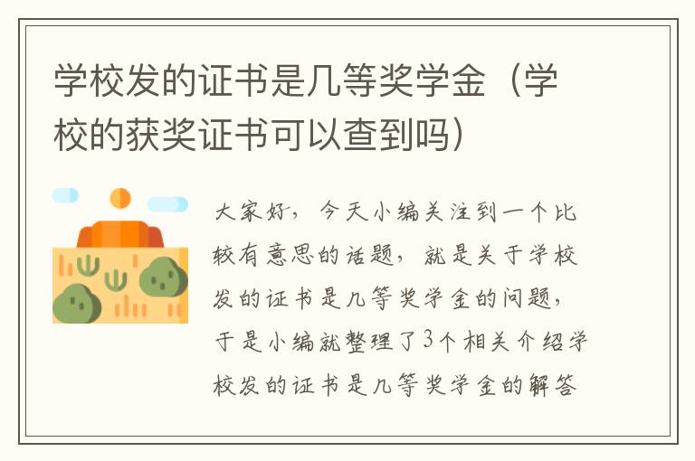 学校发的证书是几等奖学金（学校的获奖证书可以查到吗）