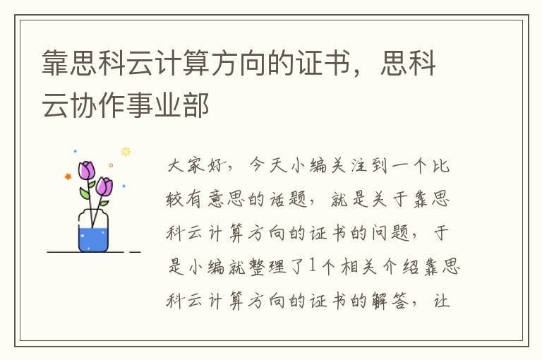 靠思科云计算方向的证书，思科云协作事业部