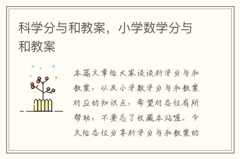 科学分与和教案，小学数学分与和教案