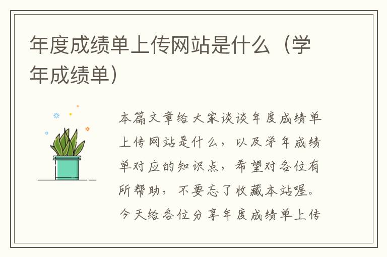 年度成绩单上传网站是什么（学年成绩单）