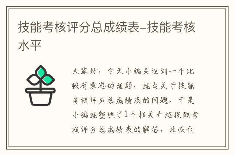 技能考核评分总成绩表-技能考核水平