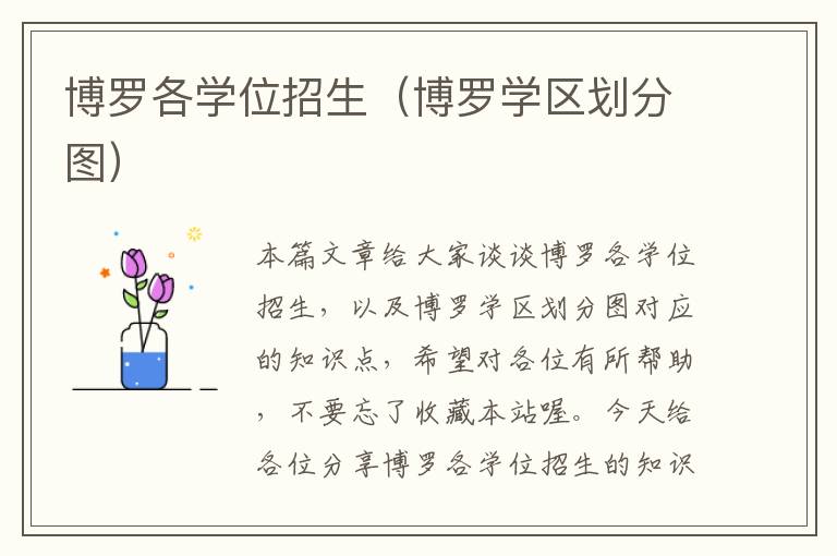 博罗各学位招生（博罗学区划分图）